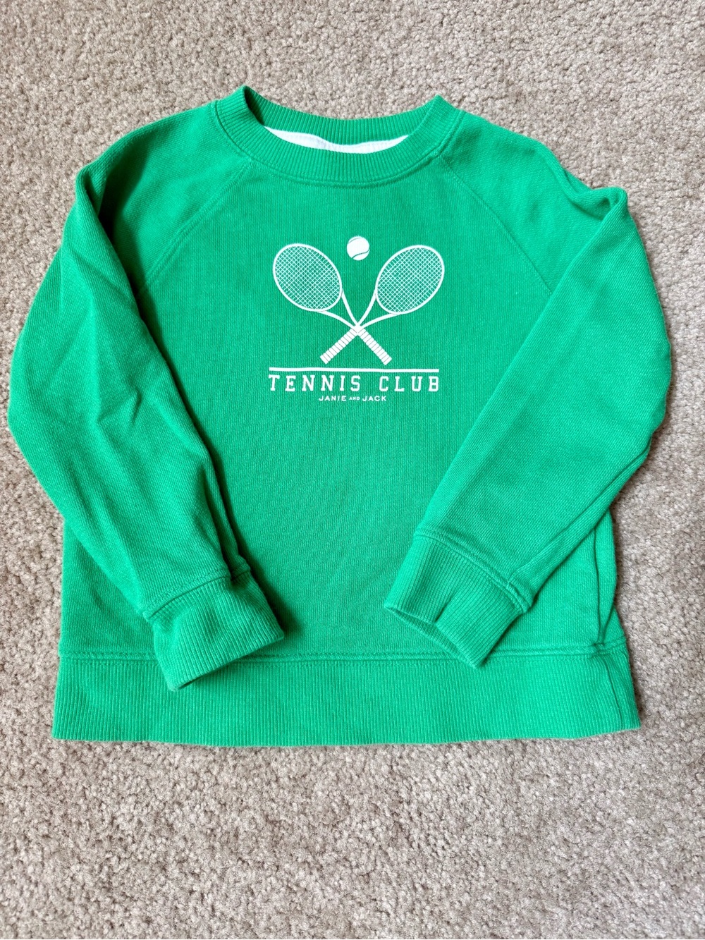 Janie and Jack Green 'Tennis Club' Kids Sweatshirt Size 3
